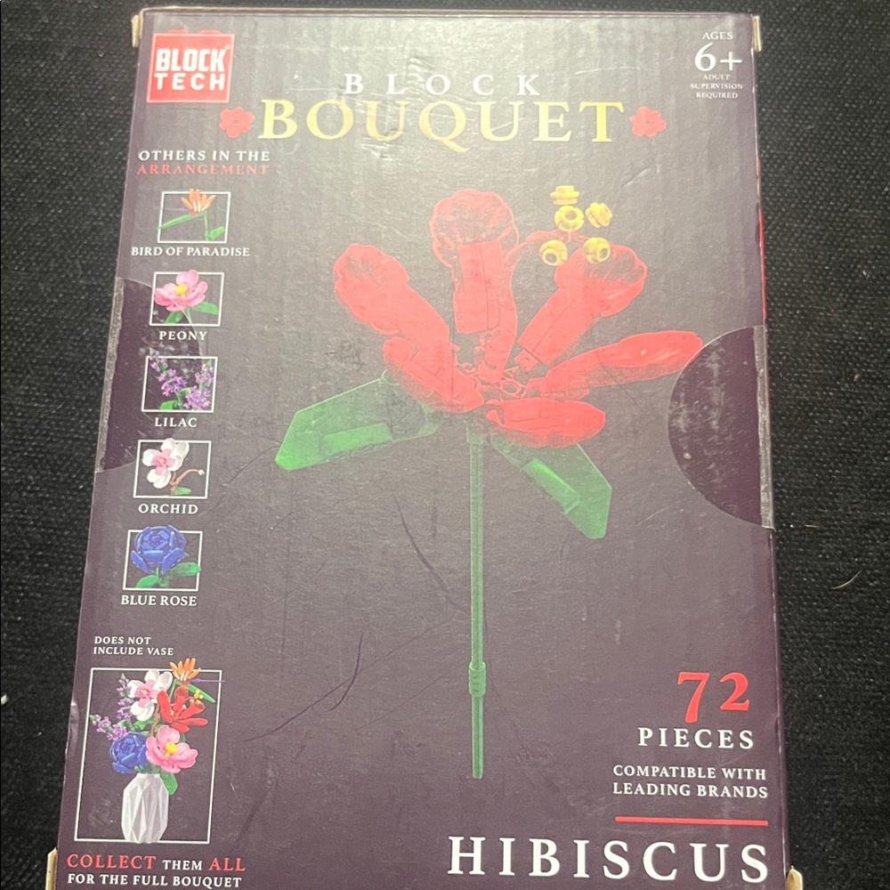 Block Tech Block Bouquet Set (Blue Rose,Orchid,Red Hibiscus) 3 boxes